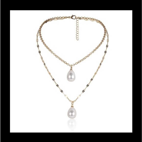 Two Strand Pearl Y Necklace - Picture 1 of 5
